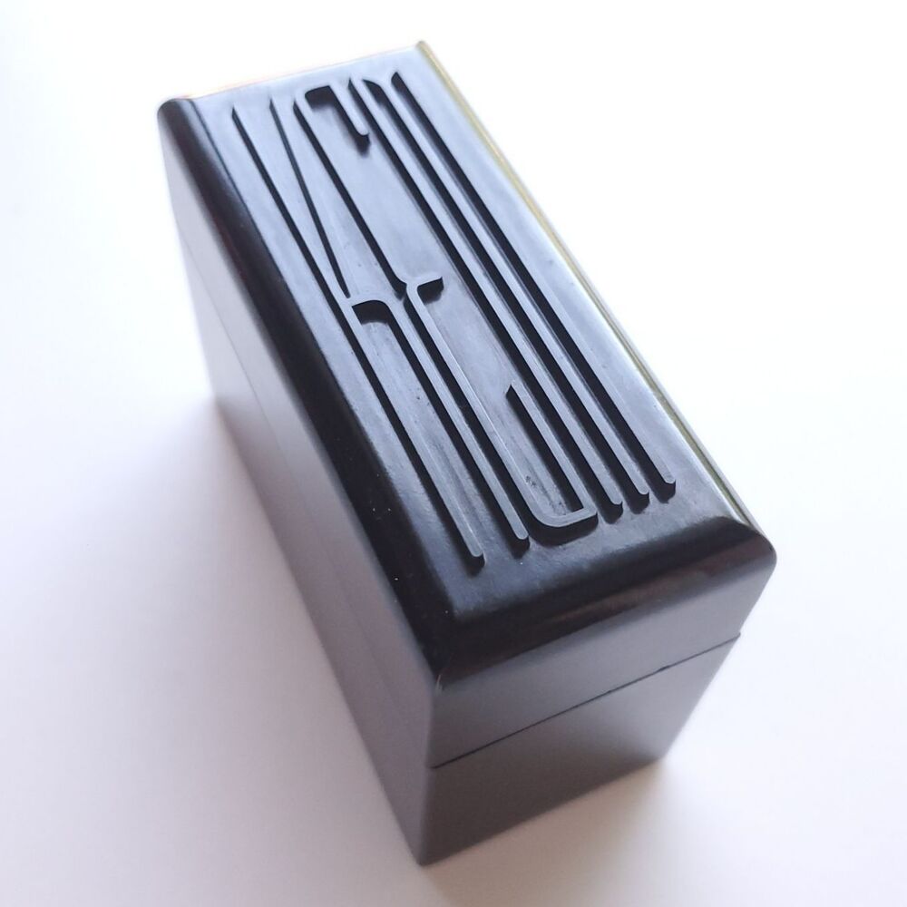 Vintage KEM Plastic Playing Cards EMPTY Case Black Double Box Holder for 2 Decks